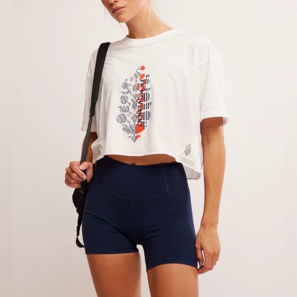 NWT Free People Movement Inspire Logo Tee White
